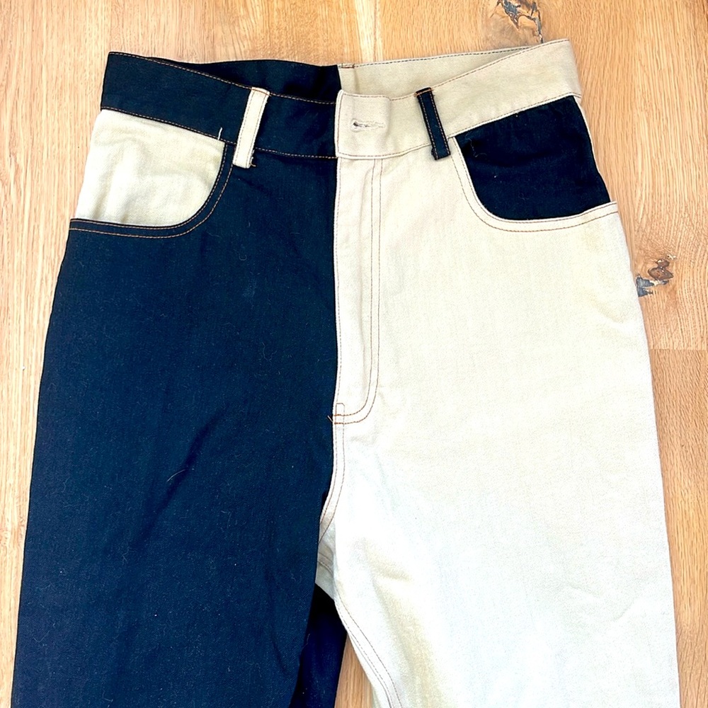 Paris Georgia black and tan jeans - high waist - size M